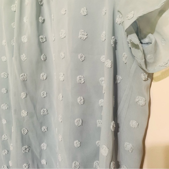 Swiss Dot Butterfly Sleeve Blouse 2X - Picture 2 of 8